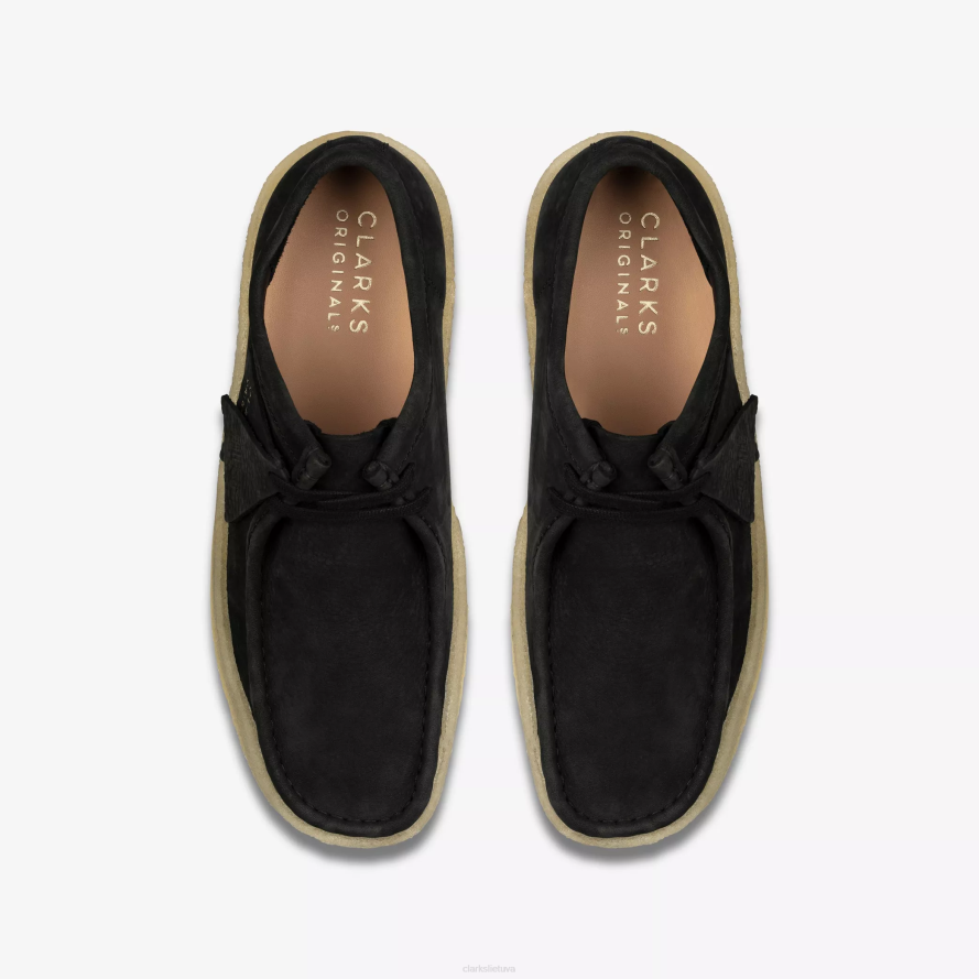 Clarks Wallabee puodelis H2XV678 juodas nubukas