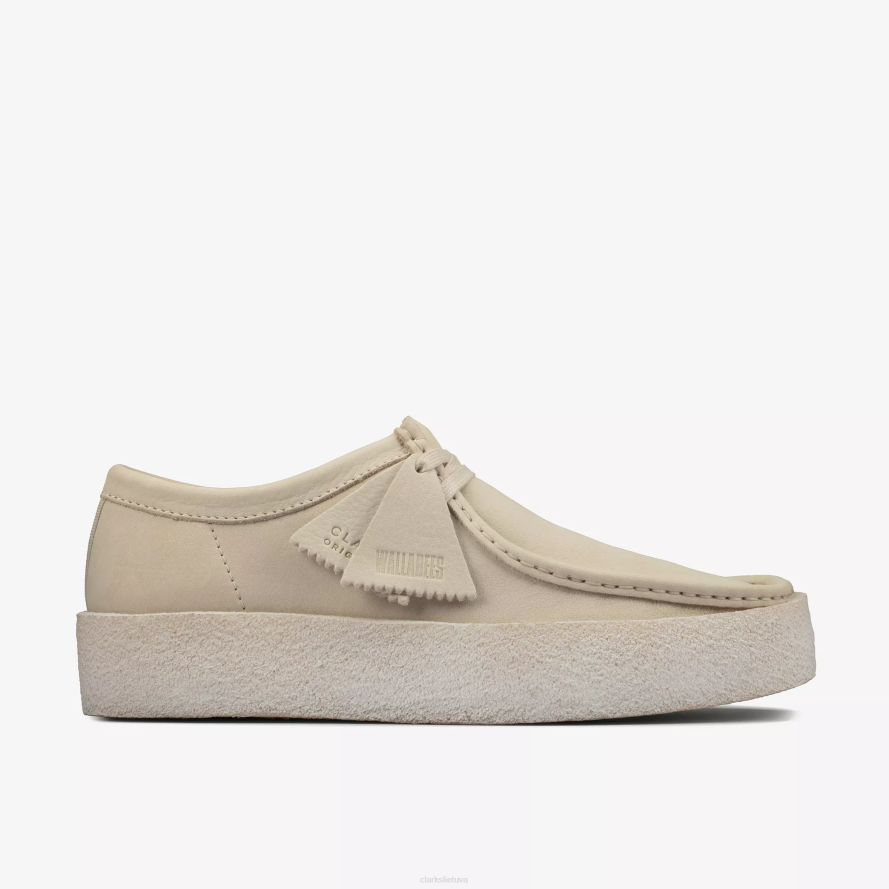Clarks Wallabee puodelis H2XV680 baltas nubukas