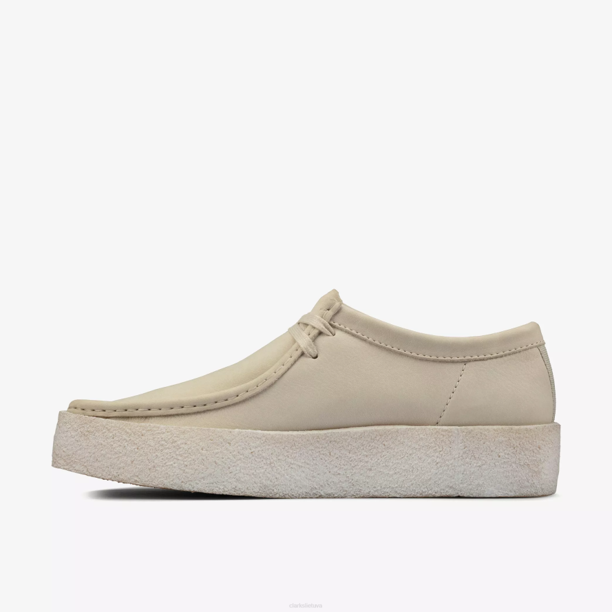 Clarks Wallabee puodelis H2XV680 baltas nubukas
