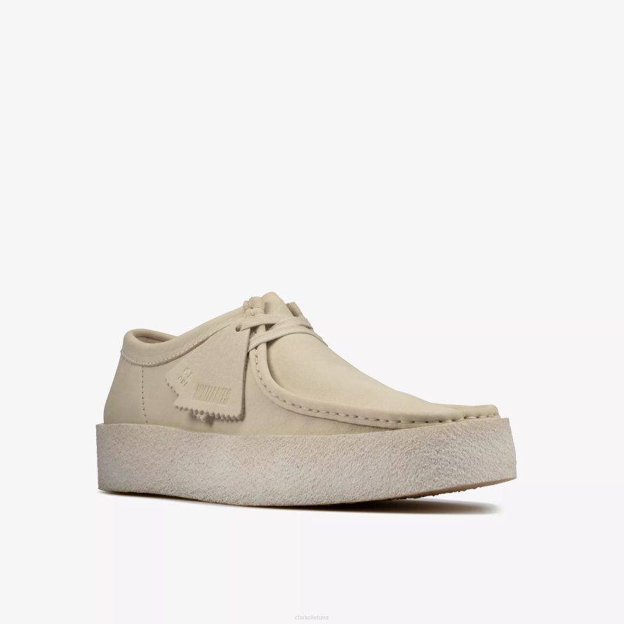 Clarks Wallabee puodelis H2XV680 baltas nubukas